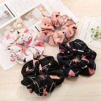 HKM-806419 Chiffon Flower Hair Band with Rubber Band - Bright Floral Accessory
