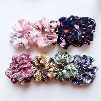 HKM-806419 Chiffon Flower Hair Band with Rubber Band - Bright Floral Accessory