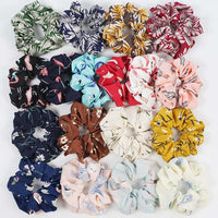 HKM-806419 Chiffon Flower Hair Band with Rubber Band - Bright Floral Accessory