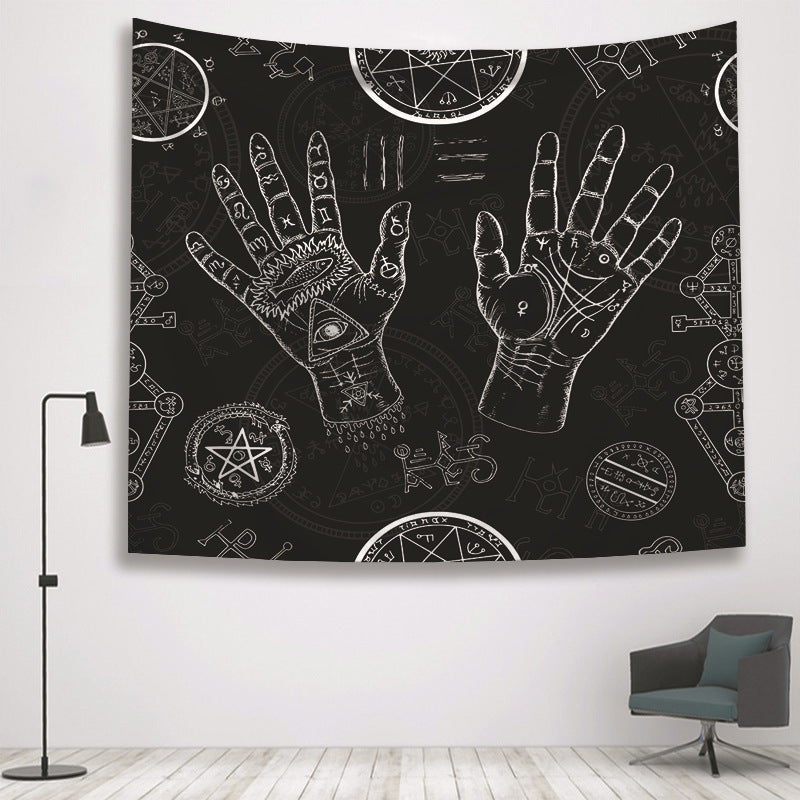 HKM-806483 Divination Hand Tapestry – 100% Polyester Wall Art, Versatile Use for Home Decor, Beach, Table, and More