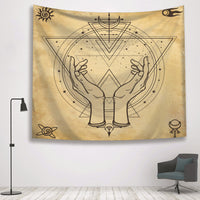 HKM-806483 Divination Hand Tapestry – 100% Polyester Wall Art, Versatile Use for Home Decor, Beach, Table, and More