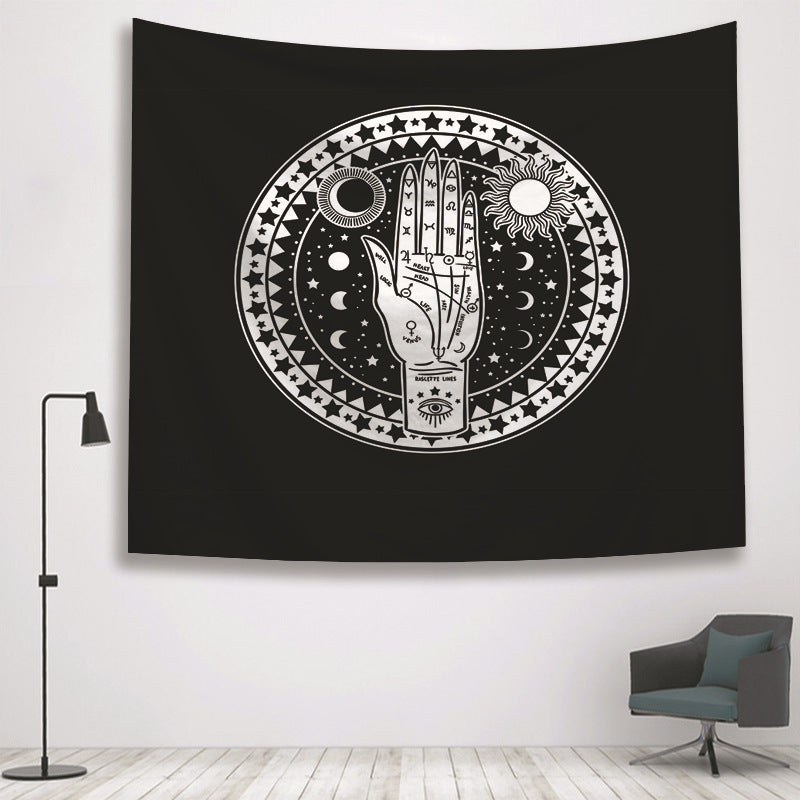 HKM-806483 Divination Hand Tapestry – 100% Polyester Wall Art, Versatile Use for Home Decor, Beach, Table, and More