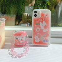HKM-806547 AirPods Compatible Quicksand Cartoon Design Case with Chain for AirPods 1/2 Generation