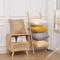 HKM-806547 Soft Plush Lumbar Cushion Cover in Hollow Flower Designs - Various Sizes Available