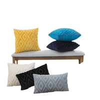 HKM-806547 Soft Plush Lumbar Cushion Cover in Hollow Flower Designs - Various Sizes Available