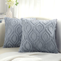 HKM-806547 Soft Plush Lumbar Cushion Cover in Hollow Flower Designs - Various Sizes Available