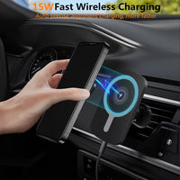 HKM-806675 Portable Wireless Car Charger with Magnetic Absorption - Model C14, Dual Output 5V/9V, Micro USB Interface, Battery Indicator