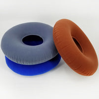 HKM-806803 Inflatable Round Commode Cushion with Pump – PVC Material in Blue, Brown, and Grey