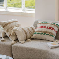 HKM-806867 Jacquard Cushion Cover with Tassels - 45x45cm & 30x50cm Sizes Available