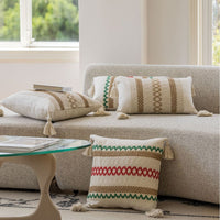 HKM-806867 Jacquard Cushion Cover with Tassels - 45x45cm & 30x50cm Sizes Available