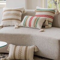 HKM-806867 Jacquard Cushion Cover with Tassels - 45x45cm & 30x50cm Sizes Available