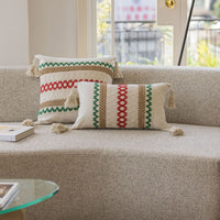 HKM-806867 Jacquard Cushion Cover with Tassels - 45x45cm & 30x50cm Sizes Available