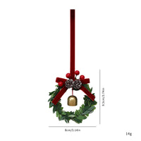 HKM-806931 Bell Garland Christmas Tree Pendant with Chinese Hawthorn Pine Cone and Green Leaf Design