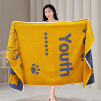HKM-807059 Large Cotton Bath Towel Collection with Dog and Cat Designs, Absorbent and Soft, Multiple Colors Available