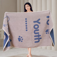 HKM-807059 Large Cotton Bath Towel Collection with Dog and Cat Designs, Absorbent and Soft, Multiple Colors Available