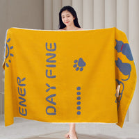 HKM-807059 Large Cotton Bath Towel Collection with Dog and Cat Designs, Absorbent and Soft, Multiple Colors Available