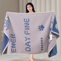 HKM-807059 Large Cotton Bath Towel Collection with Dog and Cat Designs, Absorbent and Soft, Multiple Colors Available