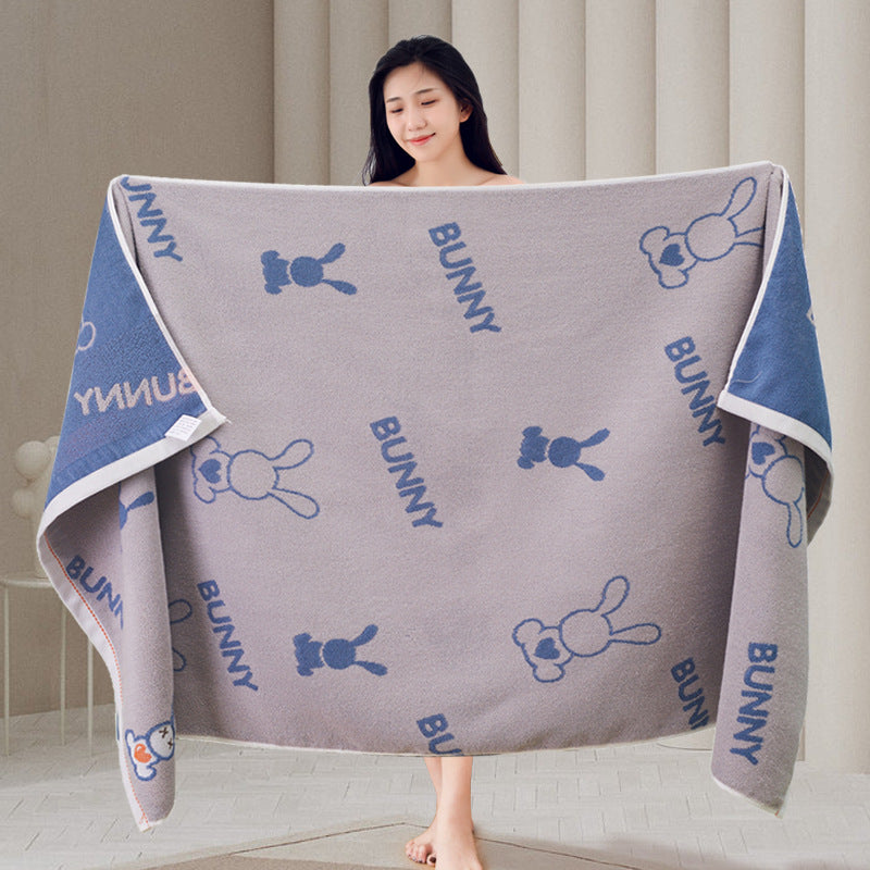 HKM-807059 Large Cotton Bath Towel Collection with Dog and Cat Designs, Absorbent and Soft, Multiple Colors Available