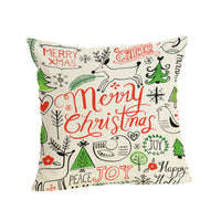 HKM-807187 Christmas-themed Linen Pillowcase 45x45cm with PP Cotton Filling