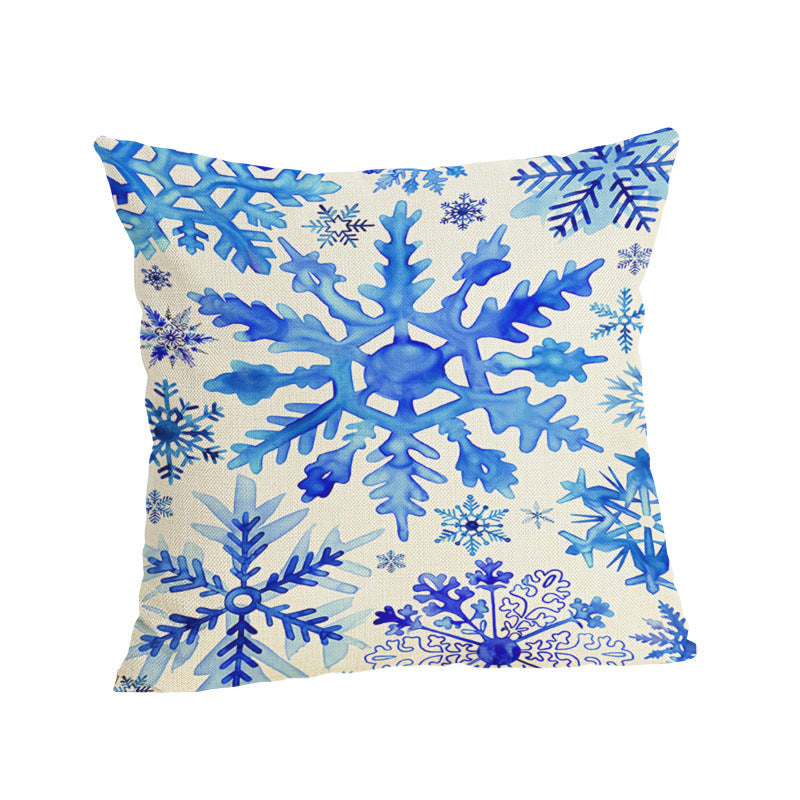 HKM-807187 Christmas-themed Linen Pillowcase 45x45cm with PP Cotton Filling
