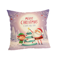 HKM-807187 Christmas-themed Linen Pillowcase 45x45cm with PP Cotton Filling