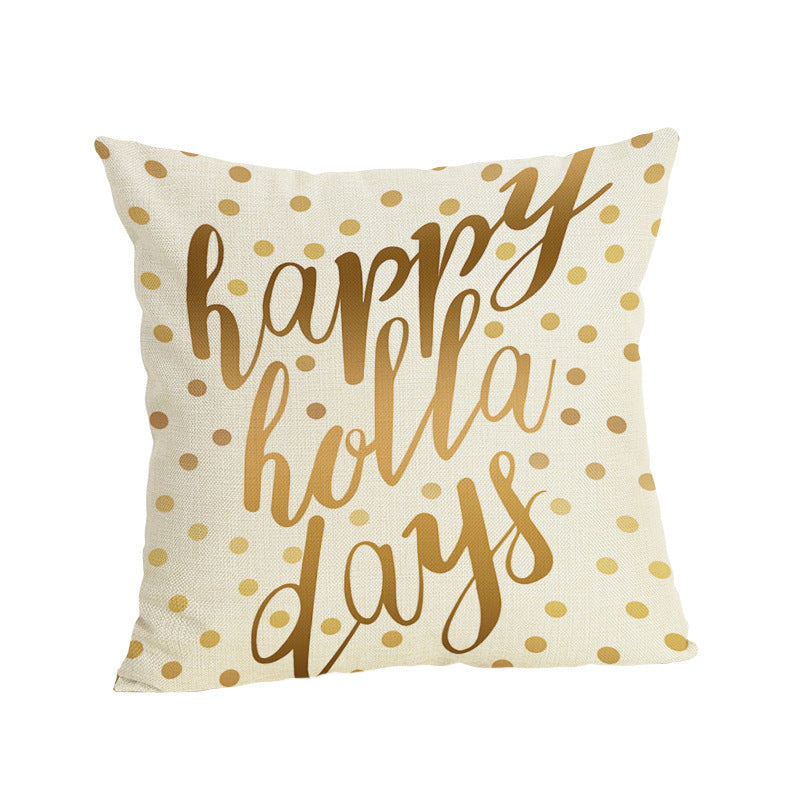 HKM-807187 Christmas-themed Linen Pillowcase 45x45cm with PP Cotton Filling