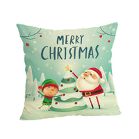 HKM-807187 Christmas-themed Linen Pillowcase 45x45cm with PP Cotton Filling