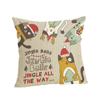 HKM-807187 Christmas-themed Linen Pillowcase 45x45cm with PP Cotton Filling