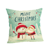HKM-807187 Christmas-themed Linen Pillowcase 45x45cm with PP Cotton Filling