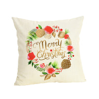 HKM-807187 Christmas-themed Linen Pillowcase 45x45cm with PP Cotton Filling