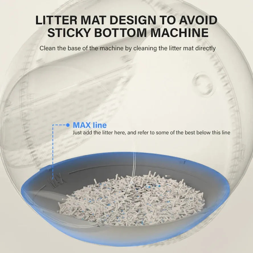 KTX-807251 Intelligent Self-Cleaning Cat Litter Box with Open-Top Design, 50L Capacity and Smart App Connectivity