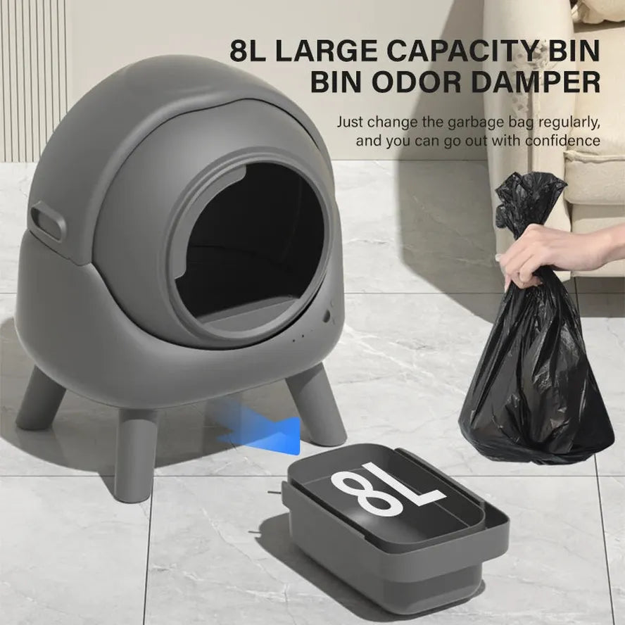 KTX-807251 Intelligent Self-Cleaning Cat Litter Box with Open-Top Design, 50L Capacity and Smart App Connectivity