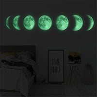 HKM-807571 Luminous Moon Map Wall Stickers for Modern Bedroom Décor