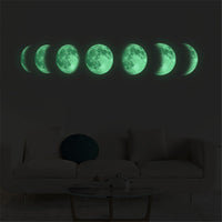 HKM-807571 Luminous Moon Map Wall Stickers for Modern Bedroom Décor
