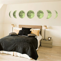 HKM-807571 Luminous Moon Map Wall Stickers for Modern Bedroom Décor