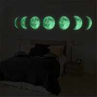 HKM-807571 Luminous Moon Map Wall Stickers for Modern Bedroom Décor