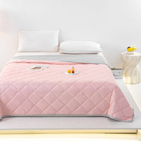 HKM-807635 Cool Silk Summer Blanket - Machine Washable, Modern Design, Multiple Sizes Available