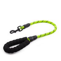 HKM-807635 Reflective Nylon Dog Leash with Extension Chain for Large Dogs