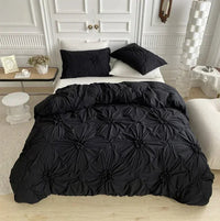 HKM-807635 Solid Color 3D Twisted Design Quilt Cover and Pillowcase Set for Various Bed Sizes
