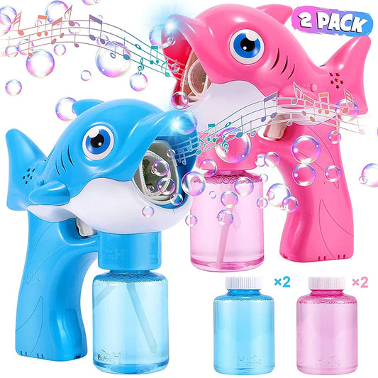KTX-807891 Big Bubble Cartoon Shark & Dolphin Bubble Machine with Light & Music for Kids