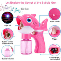 HKM-807891 Big Bubble Cartoon Shark & Dolphin Bubble Machine with Light & Music for Kids