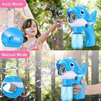 HKM-807891 Big Bubble Cartoon Shark & Dolphin Bubble Machine with Light & Music for Kids