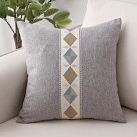 HKM-807955 Geometric Modern Style Linen Pillow Cover - 45x45cm Cotton and Hemp