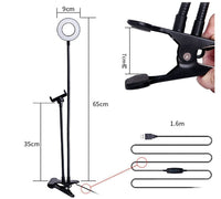 HKM-808019 Adjustable LED Selfie Ring Light with Universal Phone Holder and 10-Level Brightness