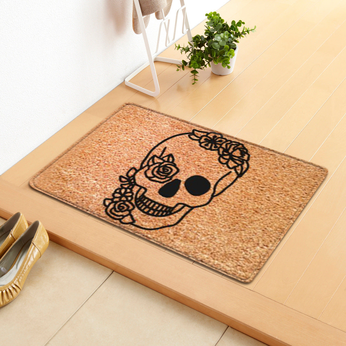 HKM-808019 Halloween Themed Polyester Fiber Door Mat - Machine Washable Rectangle Carpet for Home Decor