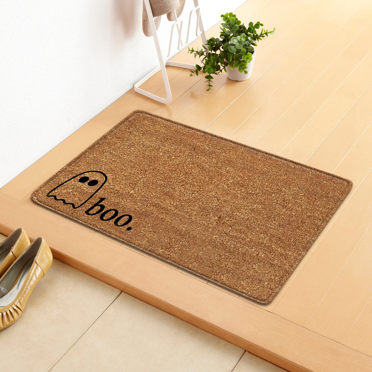 HKM-808019 Halloween Themed Polyester Fiber Door Mat - Machine Washable Rectangle Carpet for Home Decor