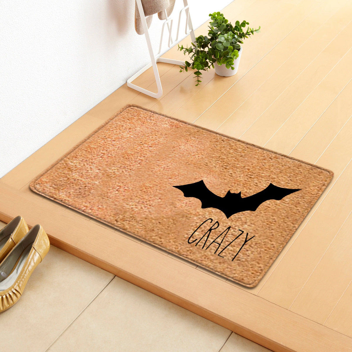 HKM-808019 Halloween Themed Polyester Fiber Door Mat - Machine Washable Rectangle Carpet for Home Decor