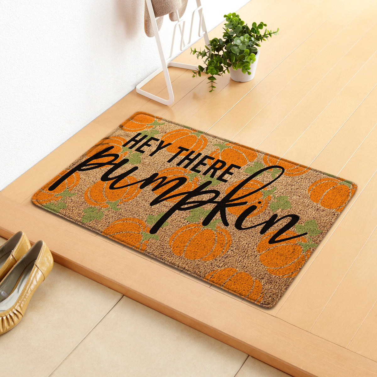 HKM-808019 Halloween Themed Polyester Fiber Door Mat - Machine Washable Rectangle Carpet for Home Decor