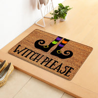 HKM-808019 Halloween Themed Polyester Fiber Door Mat - Machine Washable Rectangle Carpet for Home Decor