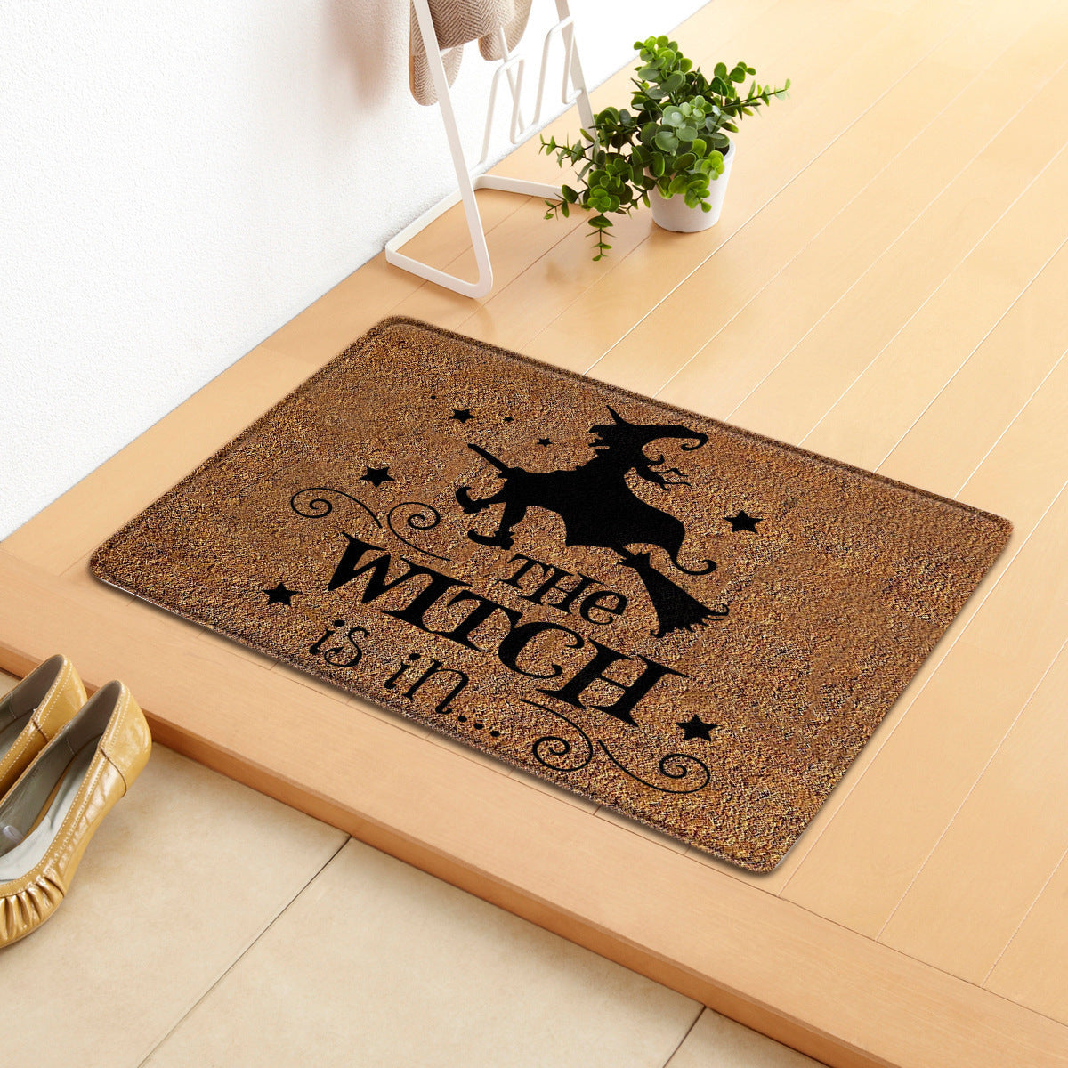 HKM-808019 Halloween Themed Polyester Fiber Door Mat - Machine Washable Rectangle Carpet for Home Decor